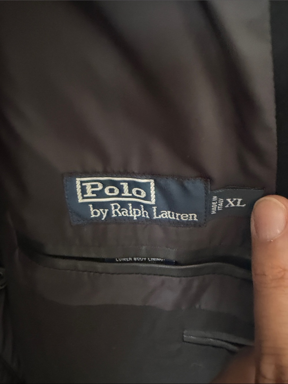 Polo Ralph Lauren Black Wool-Angora Blend Field Coat with Quilted Zip-In Liner - Picture 6 of 9